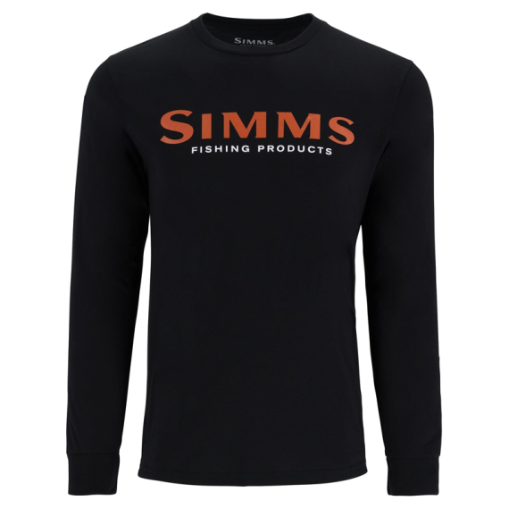 Simms Logo Shirt LS Jet Black i gruppen Klær Og Fottøy / Klær / Gensere / Langarmet Tskjorte hos Sportfiskeprylar.se (13626-1292-20r)