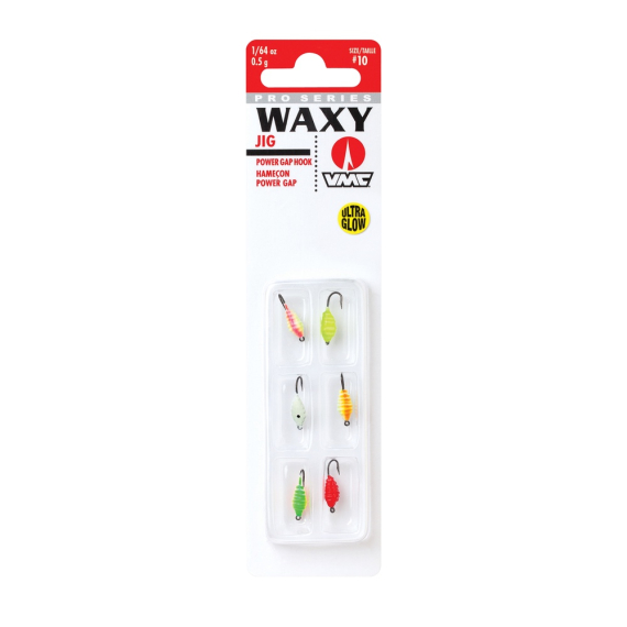 VMC Waxy Jig Kit 1,8g Glow 6-pack i gruppen Sluker / Isfiskekroker / Mormyshka hos Sportfiskeprylar.se (149778NO)