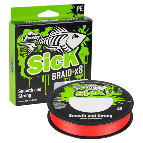 Berkley Sick Braid Red 150m - 0.12mm i gruppen Snører / Multifilament hos Sportfiskeprylar.se (1558766)