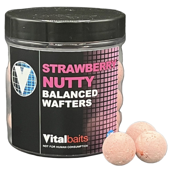 Vital Baits Strawberry Nutty Wafters 100 g i gruppen Sluker / Boilies Og Grunnfõr / Popups hos Sportfiskeprylar.se (17-0010r)