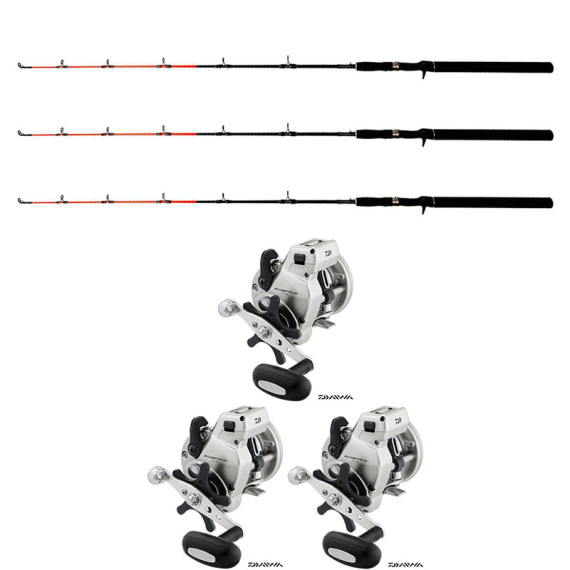 Daiwa Accudepth Plus 47LCBL (Left hand)/Maxximus Predator Ice Medium 140cm 3-Pack i gruppen Fiskemetoder / Isfiske / Isfiske Kombinasjoner / Isfiske Sett hos Sportfiskeprylar.se (199231ICE3PCS-SET)