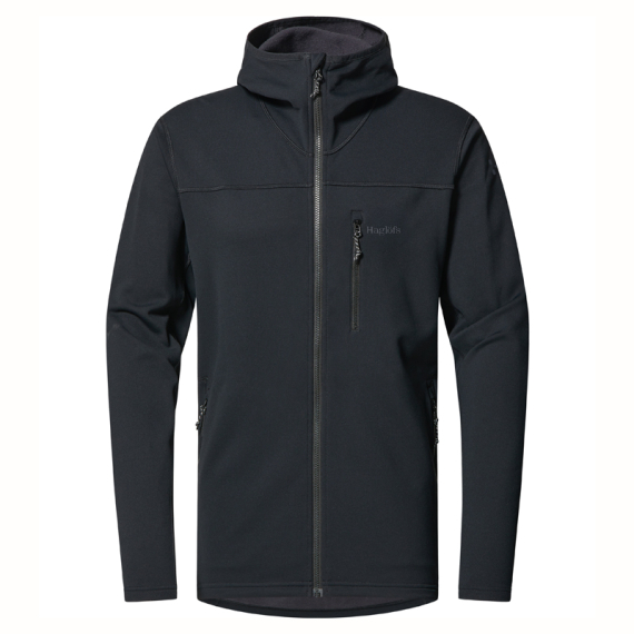 Haglöfs Rosson Mid Hood Men True Black i gruppen Klær Og Fottøy / Klær / Jakker / Skalljakke hos Sportfiskeprylar.se (6076052C5020r)