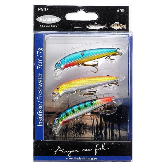 Fladen Perch-Salmonids 3pcs Wobbler i gruppen Sluker / Sluksett / Sluksett Ørret Og Putntake Fiske hos Sportfiskeprylar.se (7511)