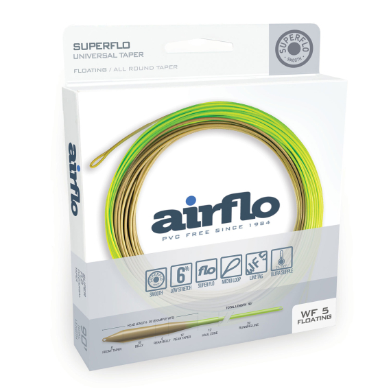 Airflo Superflo Universal Taper Floating Fly Line i gruppen Snører / Skyteliner / Enhåndssnøre hos Sportfiskeprylar.se (ASF-UT-WF3F-MOSS-CHARTr)