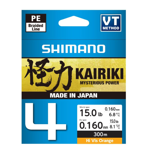 Shimano Kairiki 4 300m Orange i gruppen Snører / Multifilament hos Sportfiskeprylar.se (LDM64TE3023030Hr)