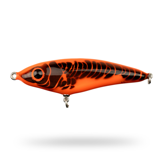 Mälaren Lures Loner Mini 13cm, 60g - Hot Lava i gruppen Sluker / Håndlagde Baits / Håndlagde Jerkbaits hos Sportfiskeprylar.se (MLLM13-2)