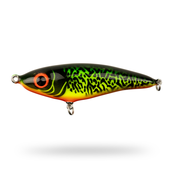 Mälaren Lures Loner Mini 13cm, 60g - Fire Tiger i gruppen Sluker / Håndlagde Baits / Håndlagde Jerkbaits hos Sportfiskeprylar.se (MLLM13-5)