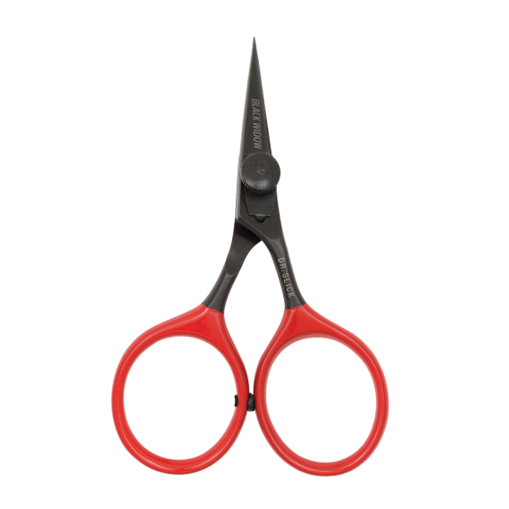 DR Slick SR4BW Black Widow All Purpose Razor Scissor 4\'\' Bent Shaft Black and Red i gruppen Utstyr Og Tilbehør / Tenger Og Sakser / Linekutter Og Sakser hos Sportfiskeprylar.se (NFD9320-SR4BW)