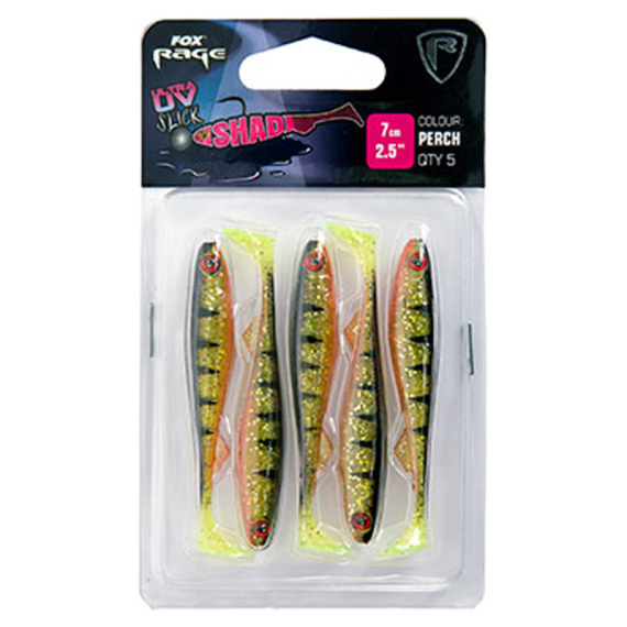 Fox Rage Slick Shad Ultra UV 7 cm 5-pack i gruppen Sluker / Softbaits / Abbor Softbaits Og Gjørs Softbaits hos Sportfiskeprylar.se (NSC028r)