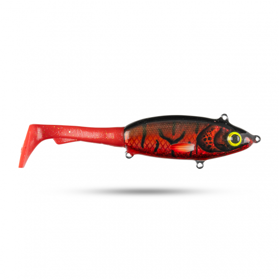 Pineslope Lures Goujon XL Slow Sink 25cm, 130g - Red/Black Glitter i gruppen Sluker / Håndlagde Baits / Hanhåndlagde Tailbaits hos Sportfiskeprylar.se (PSLGXLSS23-1)