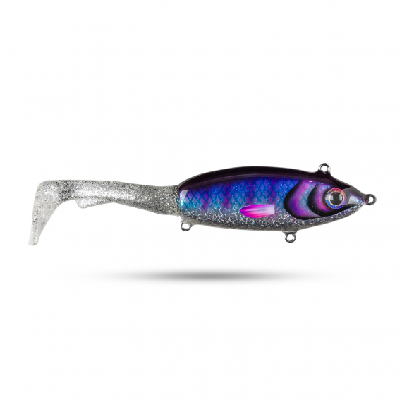 Pineslope Lures Goujon XL Slow Sink 25cm, 130g - Blue/Silver Glitter i gruppen Sluker / Håndlagde Baits / Hanhåndlagde Tailbaits hos Sportfiskeprylar.se (PSLGXLSS23-4)