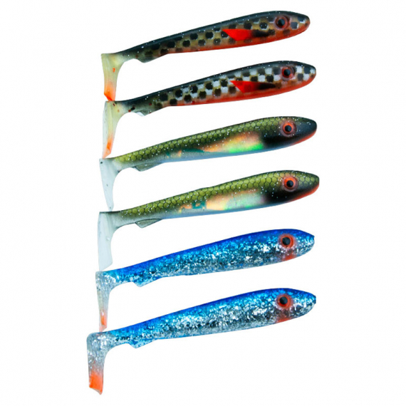 Svartzonker McRubber Bass 8cm Mix (6-pack) - Clear Sky i gruppen Sluker / Softbaits / Abbor Softbaits Og Gjørs Softbaits hos Sportfiskeprylar.se (SZ100155)