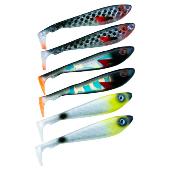 Svartzonker McRubber Shad 9cm Mix (6-pack) - Overcast i gruppen Sluker / Softbaits / Abbor Softbaits Og Gjørs Softbaits hos Sportfiskeprylar.se (SZ103554)