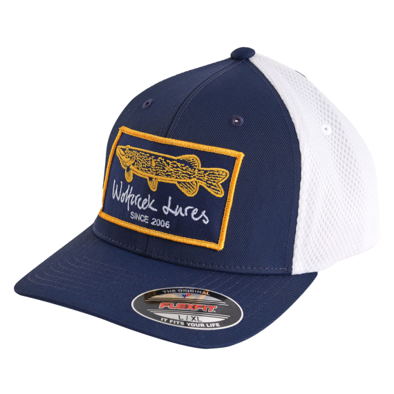 Wolfcreek Pike Patch Airmesh Flexfit Navy/White i gruppen Klær Og Fottøy / Caps Og Annet Hodeplagg / Caps / Flexfit Caps hos Sportfiskeprylar.se (WCL-05-CAP-05-NAV-WHTr)