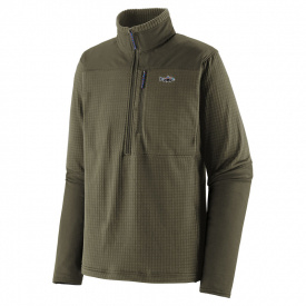 Patagonia M's L/S R1 Fitz Roy 1/4 Zip BGRN