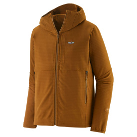 Patagonia M's R1 TechFace Fitz Roy Trout Hoody Shelter Brown