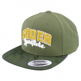 Söder Sportfiske Snapback Camo Olive - Gold Logo