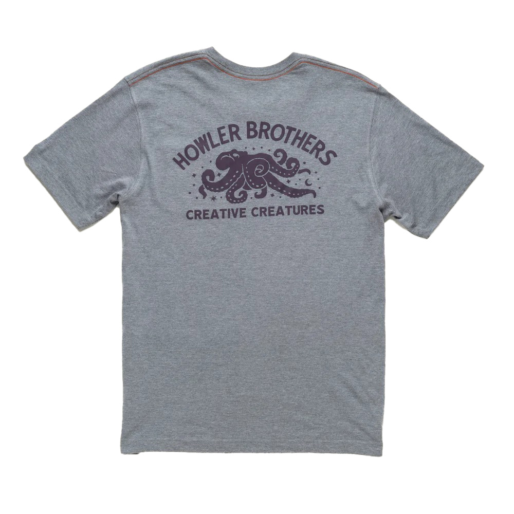 Howler Select Pocket T Creative Creatures Octopus Grey Heather