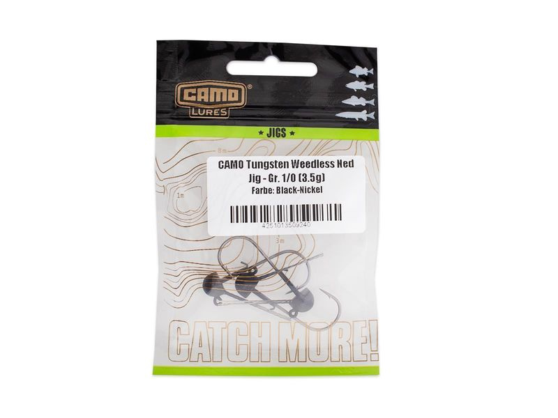 Camo Tungsten Weedless Ned Jig (3-pack)